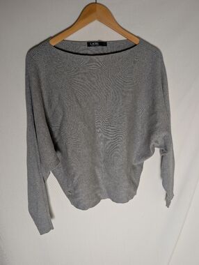 Lauren Ralph Lauren Light Gray Knit Boatneck Sweater Size PS